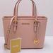 Michael Kors Bags | Michael Kors Jet Set Travel Xs Saffiano Leather Top-Zip Tote Bag Powder Blush | Color: Gold/Pink | Size: Xs