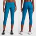Nike Pants & Jumpsuits | Nike Dri Fit Epic Crop Cool Iron Blue Leggings Size Xs Drawstring Pockets Vented | Color: Blue | Size: Xs