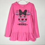 Disney Shirts & Tops | Disney Jumping Beans Girl's Minnie Mouse Christmas Long Sleeve Shirt Size 6x | Color: Pink/Red | Size: 6xg