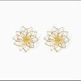 Anthropologie Jewelry | Anthropologie Flower Stud Earrings | Color: Gold | Size: Os