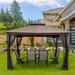 Egeiros Life 12 Ft. W X 10 Ft. D Double Roof Patio Gazebo w/ Mosquito Net (gray) Iron/Metal/Soft-top in Black | 108 H x 144 W x 120 D in | Wayfair