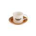 Portmeirion Bg Harmony Papilio Amber Brkfst C&S Emb 9Oz Amber Ceramic/Earthenware & Stoneware in White | 5.25 H x 7 W in | Wayfair 771239