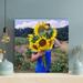 Gracie Oaks Person Holding Bunch Of Sunflowers In Field - 1 Piece Rectangle Graphic Art Print On Wrapped Canvas in Brown | Wayfair