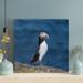 Rosecliff Heights White & Gray Bird On Gray Rock - 1 Piece Rectangle Graphic Art Print On Wrapped Canvas in Blue | 12 H x 12 W x 2 D in | Wayfair