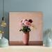 Latitude Run® Pink & White Flowers In Brown Ceramic Vase - 1 Piece Rectangle Graphic Art Print On Wrapped Canvas Metal in Green/Pink | Wayfair