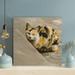 Red Barrel Studio® A Calico Cat Sitting By A Stair - 1 Piece Square Graphic Art Print On Wrapped Canvas in Black/Yellow | Wayfair