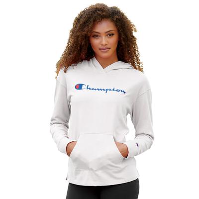 Champion Women's Middleweight Jersey Hoodie (Size XL) White, Cotton