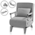 Fauteuil Convertible Lit Ted Pliable en Gris - Makika