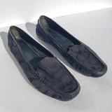 Coach Shoes | Coach Black Loafers With Leather Trim And Logo Fabric | Color: Black | Size: 7