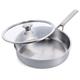Merten & Storck Tri-Ply Stainless Steel 26cm/3.4L Saute Pan Jumbo Cooker with Lid,Professional,Multi Clad,Measurement Markings,Drip-Free Pouring Edges,Glass Lid,Induction,Oven Safe up to 200°C,Silver