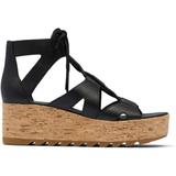 Sorel Cameron Flatform Lace Wedge Sandals Leather - Women's Black/Gum 2 10 US 1981631-010-10