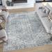 Gray/White 123 x 95 x 0.04 in Area Rug - Tayse Rugs Machine Washable Oriental Flatweave Area Rug Polyester | 123 H x 95 W x 0.04 D in | Wayfair