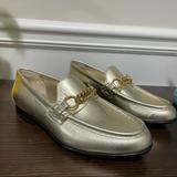 Burberry Shoes | Burberry New Light Gold Metallic Leather Chain Links Loafers Size 37 | Color: Gold/Silver | Size: 7