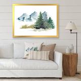 East Urban Home Pine Trees in Mountain Landscape - Painting on Canvas in Green | 25.5 H x 33.5 W x 1 D in | Wayfair