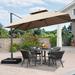 Arlmont & Co. Evie-Louise 10' Square Cantilever Umbrella Metal in Brown | 108 H x 120 W x 120 D in | Wayfair F847EDFB55624C31855A2862EFEB5F9A