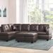 Brown Reclining Sectional - Latitude Run® Wellington 103.5" Wide Faux Leather Corner Sectional w/ Ottoman Faux Leather | Wayfair