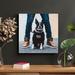 Latitude Run® And White French Bulldog Puppy - 1 Piece Rectangle Graphic Art Print On Wrapped Canvas Metal in Black | 32 H x 32 W x 2 D in | Wayfair