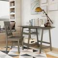 Red Barrel Studio® Wood Desk & Chair Set Wood in Gray | 30 H x 47.25 W x 23 D in | Wayfair 9A680FE1B00C43809DB04BB62A2B478D