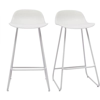 Design-Barhocker weiß H65 cm (2er-Satz) ELLA Image