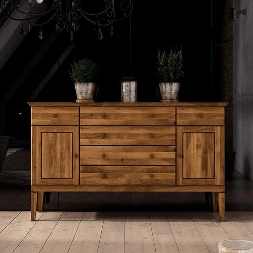 Sideboard aus Wildeiche Massivholz 100 cm hoch