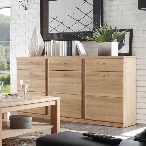 Wohnzimmer Sideboard aus Wildeiche Bianco 3 türig