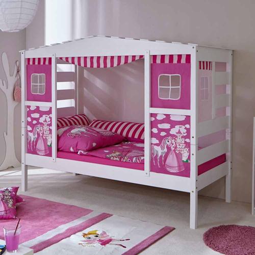 Mädchen Kinderbett in Weiß Rosa Prinzessin Design