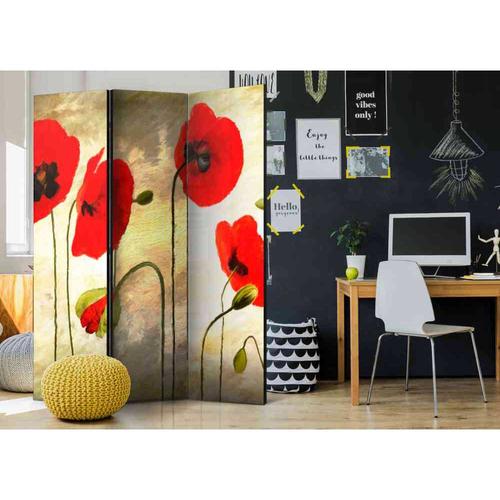 Spanische Wand Mohnblumen 135 cm breit