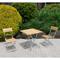 Klappbare Garten Sitzgruppe aus Robinie Massivholz Stahl in Zinkfarben (dreiteilig)