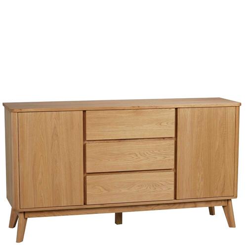 Retro Sideboard Eiche furniert drei Schubladen