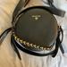 Michael Kors Bags | Michael Kors Round Bag With Plaided Belt Chain Gold | Color: Black/Gold | Size: Os