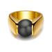 Free People Jewelry | Chunky Gold Ring Black Stone | Color: Black/Gold | Size: Various