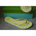 Kate Spade Shoes | New Kate Spade Nadine Lemon Yellow Shiny Rubber Sandals Flip Flops Flats 6 Shoes | Color: White/Yellow | Size: 6