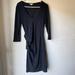 Zara Dresses | James Perse Women Black V Neck Dress 3/4 Sleeve | Color: Black | Size: S