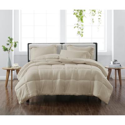 Heritage Solid Comforter Set by Cannon in Khaki (Size TWIN)