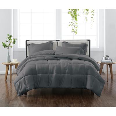 Heritage Solid Comforter Set by Cannon in Grey (Size KING)