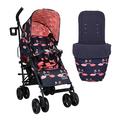 Cosatto Supa 3 Kinderwagen – Leichter Kinderwagen von der Geburt bis 25 kg – einfach, kompakt, Regenschirmfaltung, großer Einkaufskorb, Tragegriff Fußsack, hübscher Flamingo, CT5051, rose