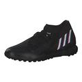 adidas Unisex Predator Edge.3 Tf Trainers, Core Black FTWR White Vivid Red, 9.5 UK