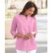 Appleseeds Women's Eyelet Tunic - Pink - PS - Petite