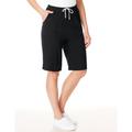 Blair Women's Knit Drawstring Sport Shorts - Black - PL - Petite