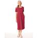 Women's Plus Scoopneck Dress with Pockets, Persian Red 3XL