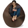 Chill Sack Huge Outdoor Friendly Classic Bean Bag Scratch/Tear Resistant/Microfiber/Microsuede in White/Brown | 12 H x 58 W x 58 D in | Wayfair