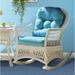Bayou Breeze Baney Rocking Chair Wicker/Rattan/Fabric in Brown/Red | 39 H x 28 W x 30 D in | Wayfair F9802087D4CF4AEFADE2705B5F8178B8