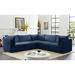 Blue Sectional - Everly Quinn Ensoll 103" Wide Velvet Reversible Modular Corner Sectional Velvet | 32 H x 103 W x 104 D in | Wayfair