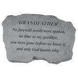 Arlmont & Co. Gaqo Khelani Grandfather No Farewell Words Were Spoken Memorial Garden Stone Stone in Gray | 10.5 H x 16 W x 1.5 D in | Wayfair