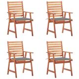 vidaXL Patio Dining Chairs Outdoor Patio Chair with Cushions Solid Wood Acacia - 22" x 24.4" x 36.2"