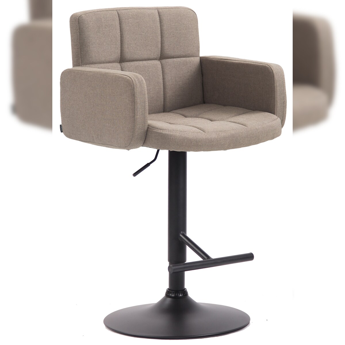 CLP Barhocker Los Angeles Stoff taupe/schwarz Image