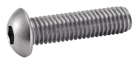 Vis à métaux tête bombée hexagonale creuse inox A2 ISO 7380 10X50 boîte de 50 ACTON 6220210X50