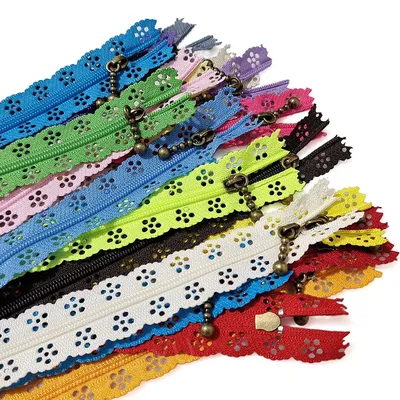 Hot sell 20/25/30/35/53CM Nylon Lace Zipper For Clothes Zippers Tailor Sewing Zip Closure Craft