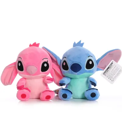 Disney Lilo & Stitch Couple Models Cartoon Stuffed Plush Dolls Anime Plush Baby Toys Pendant Toys