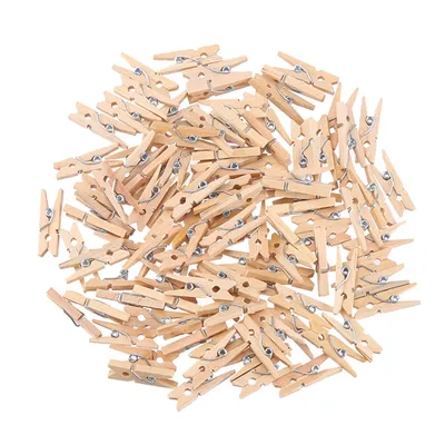 50/100 pcs Mini 25mm Natural Wooden Clips Photo Clips Clothespin DIY Wedding Party Wooden Clip Clips